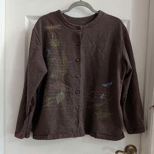 Whimsy Brown Button-Up Sweater
